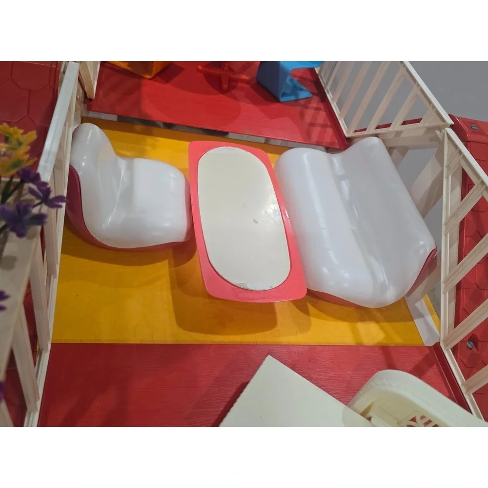 Vintage Mattel Barbie Dream House 1978-1982 A-Frame Dollhouse w/ Accessories